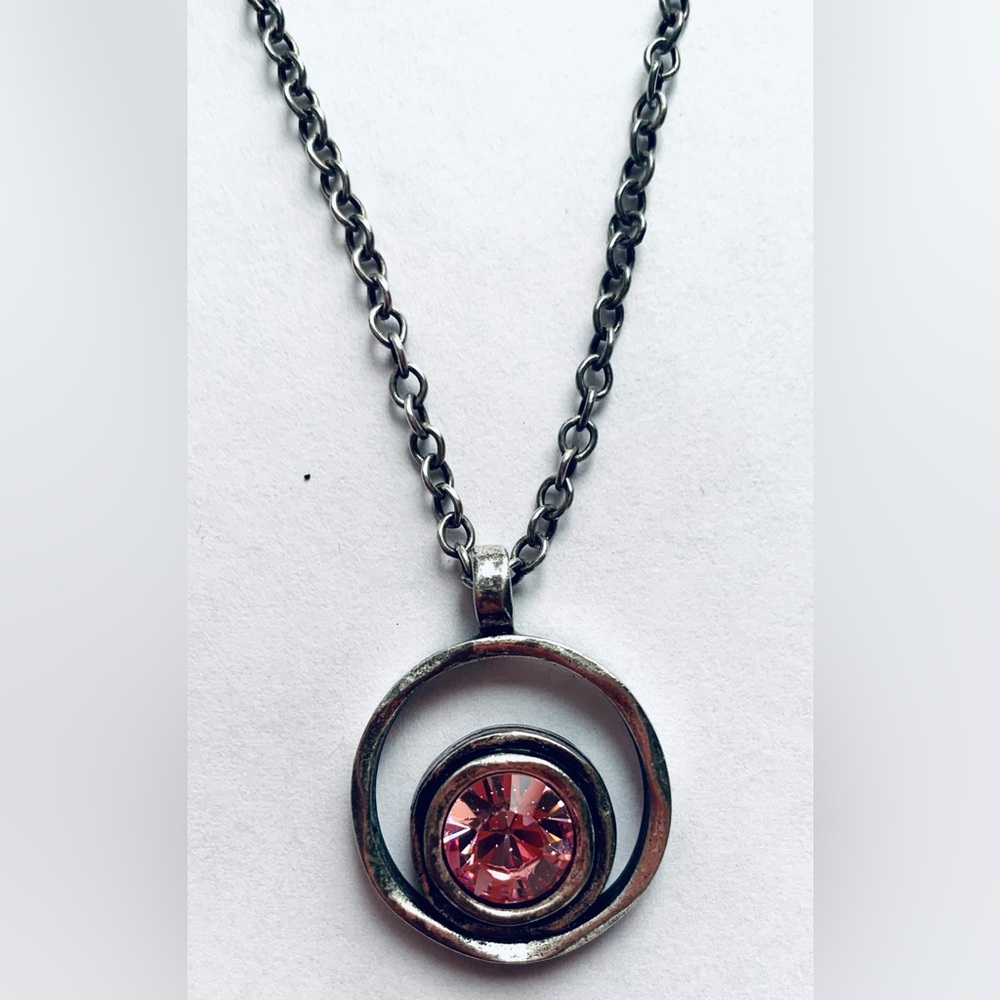Patricia Locke Silver w/rose crystal Serenity necklace
